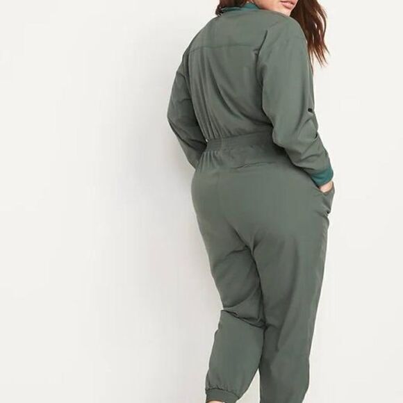 OLD NAVY StretchTech Cropped Zip Bomber Jumpsuit, Green, Size 4X, style #724953 - Picture 7 of 12
